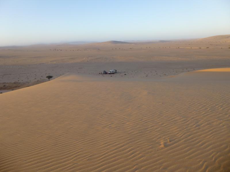 Biwac au pied des dunes